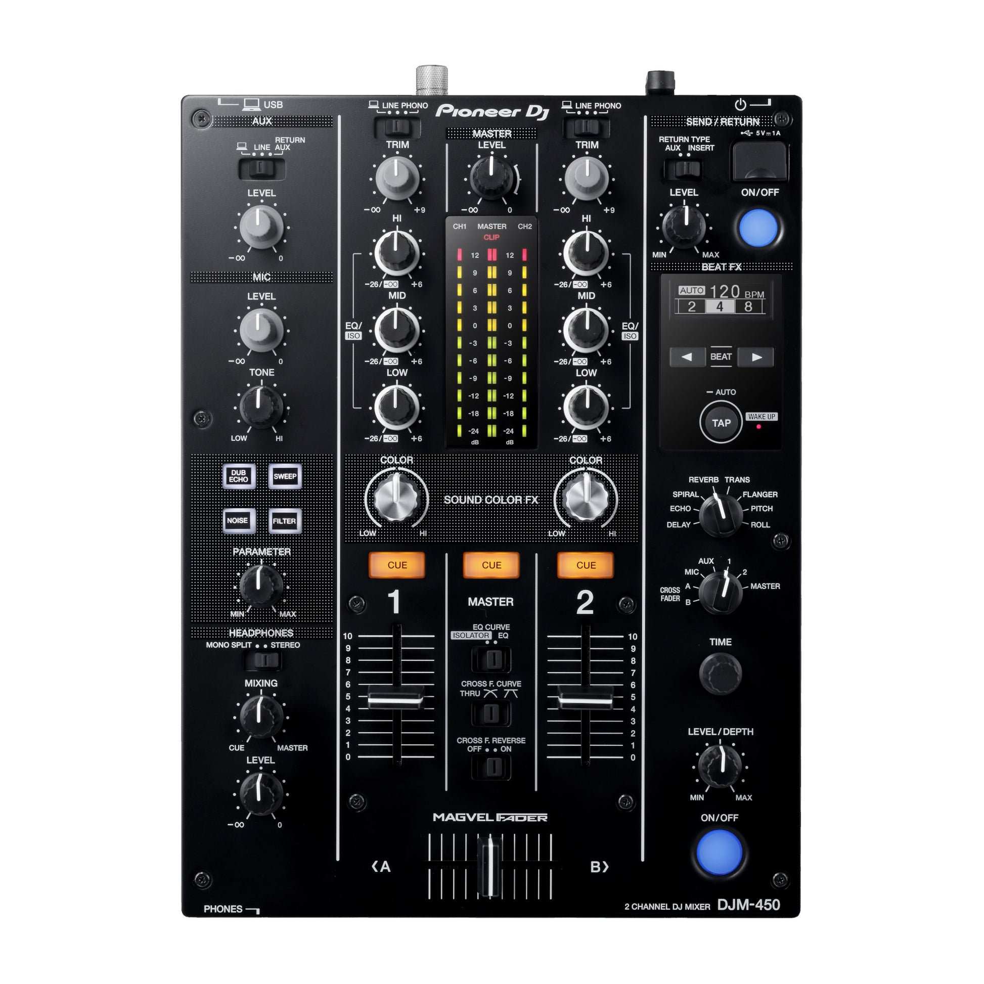 Pioneer DJ DJM-450 2-Channel DJ Mixer top