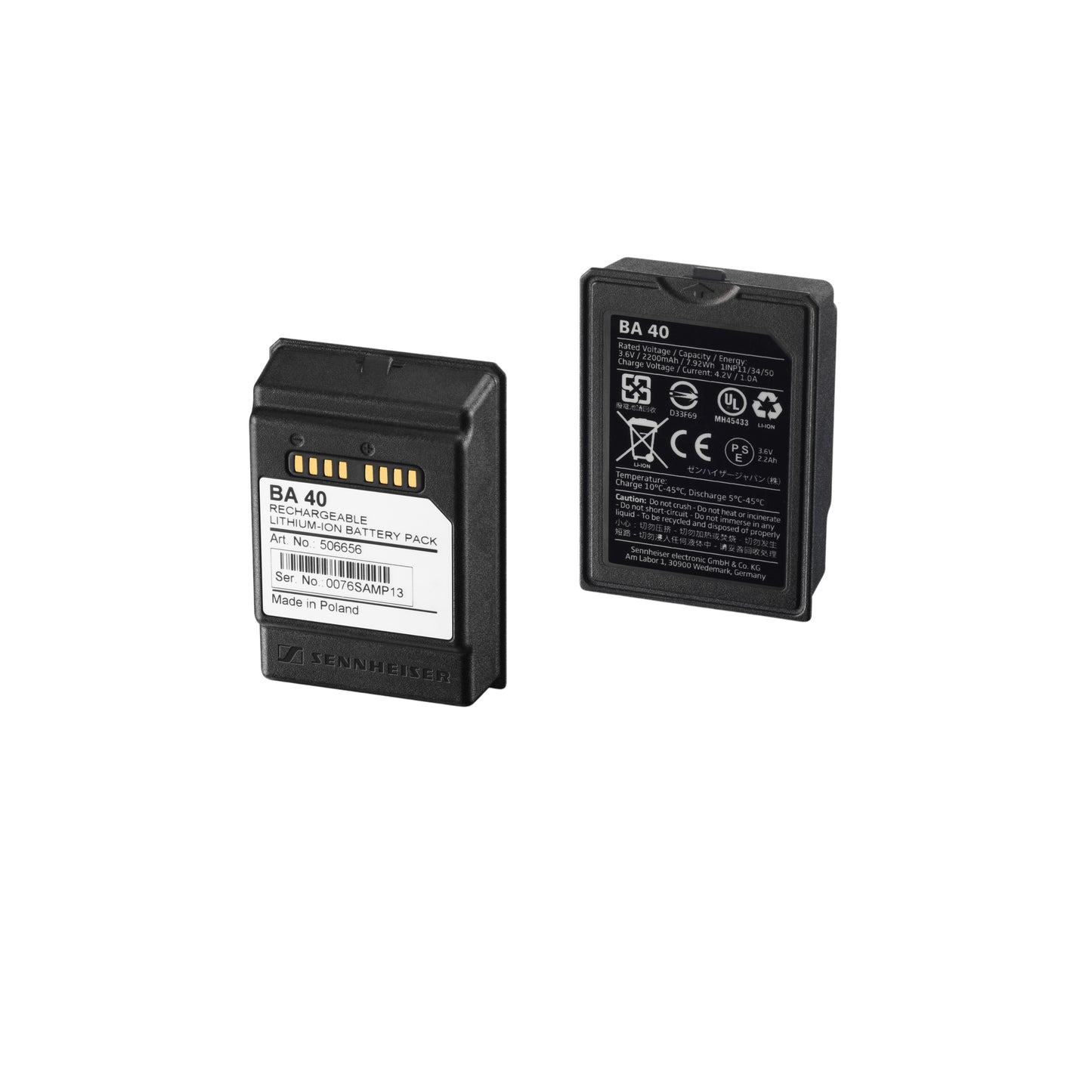 Sennheiser BA 40 Rechargeable Battery for SpeechLine DW Transmitters