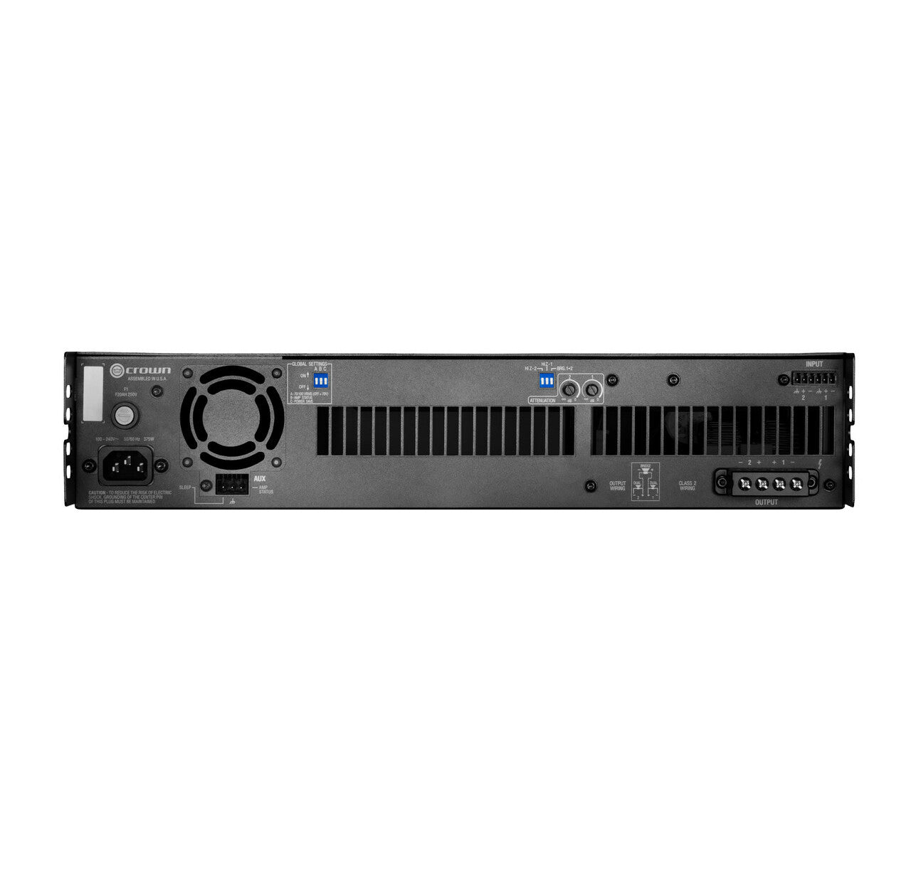 Crown DCi 2|600 2-Channel 70V/100V Analog Power Amplifier back