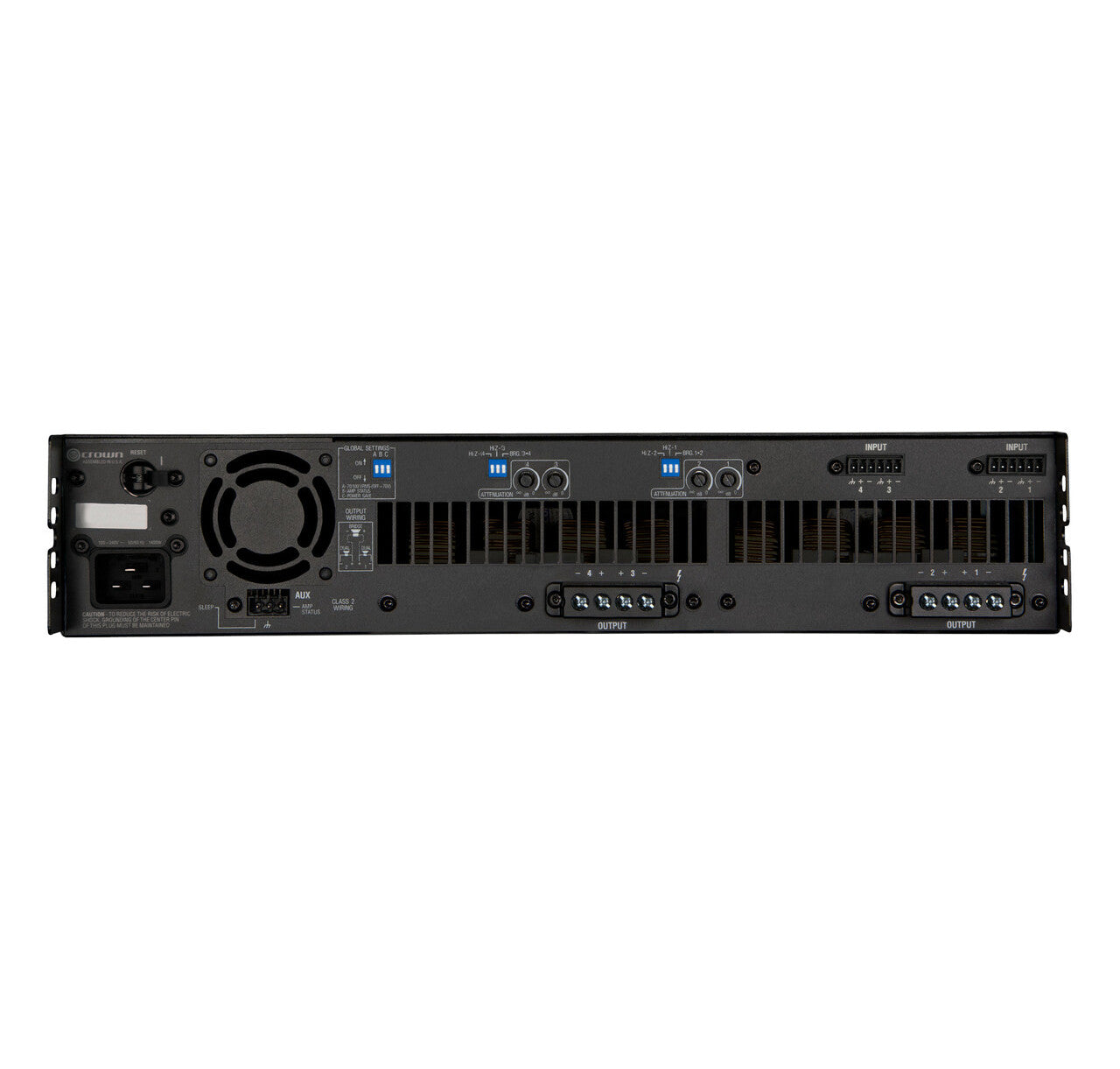 Crown DCi 4|1250 4-Channel 70V/100V Analog Power Amplifier back