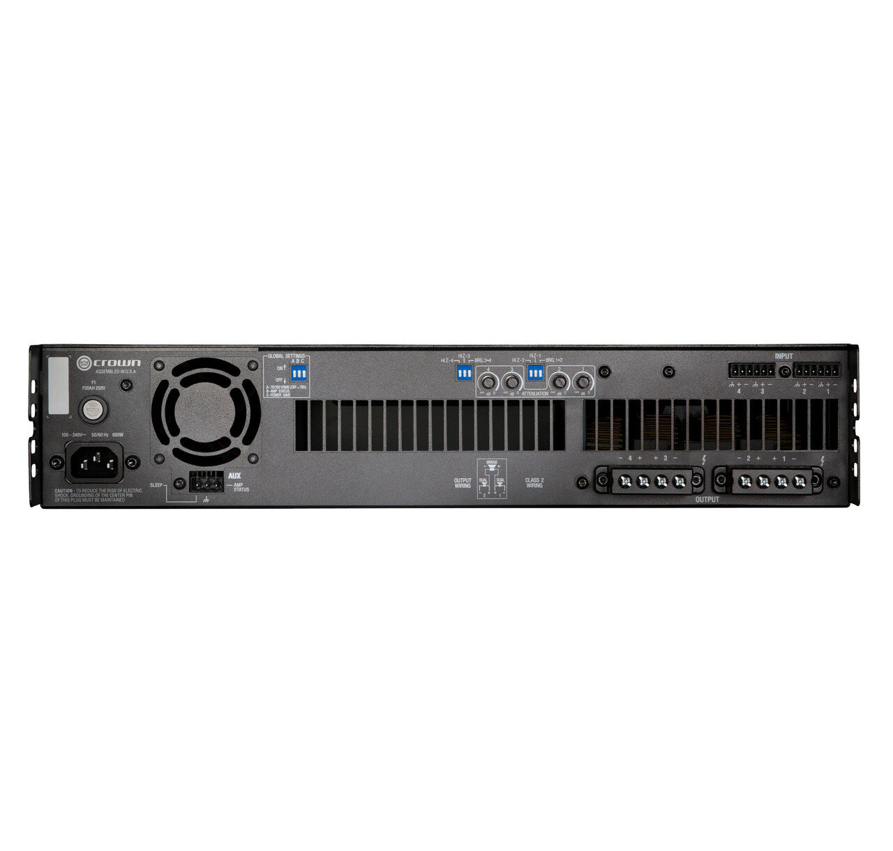 Crown DCi 4|600 4-Channel 70V/100V Analog Power Amplifier back