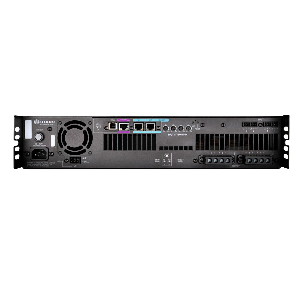 Crown DCi 4|600N 4-Channel 70V/100V Power Amplifier with BLU Link back