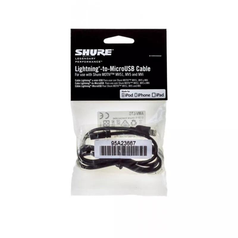 Shure AMV-LTG 1m microB to Lightning cable