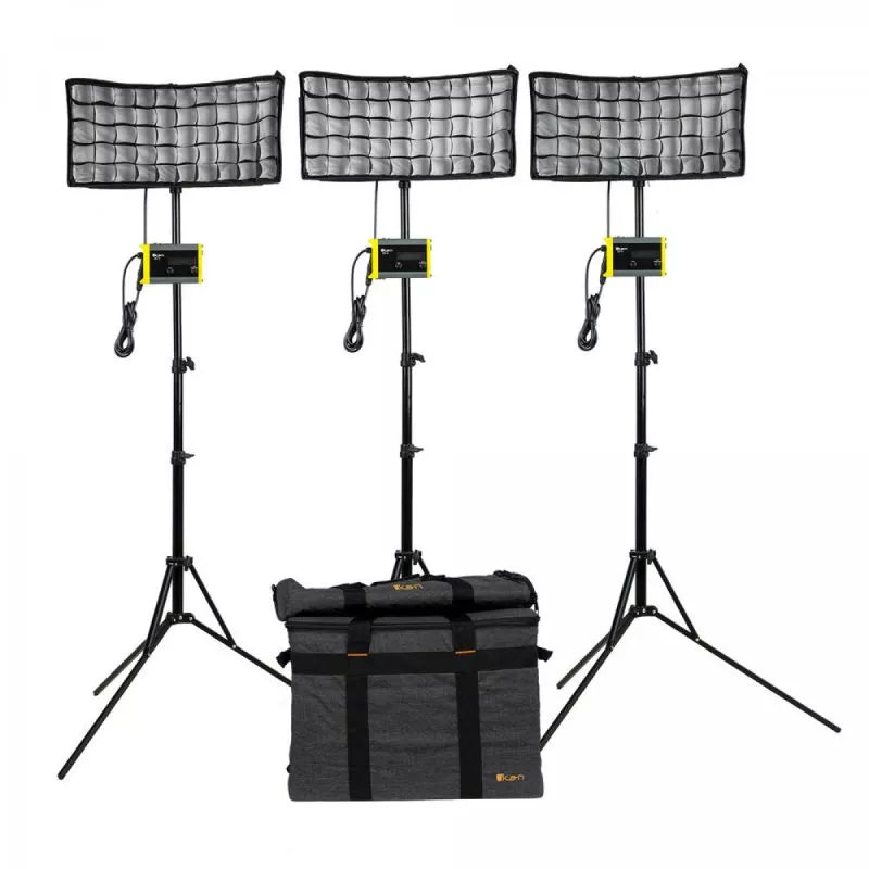IKAN CB8-3PT-KIT Kit with 3 x Canvas Bendable Bi-Color LED Panel Li
