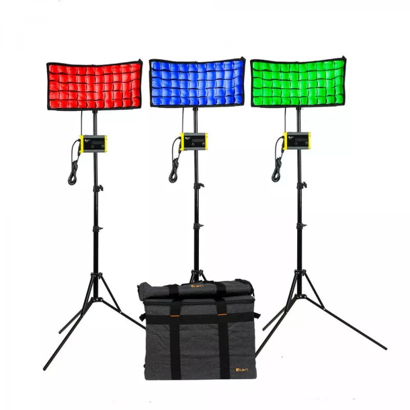 IKAN CC8-3PT-KIT Kit with 3 x Canvas Bendable RGBWA LED Panel Light