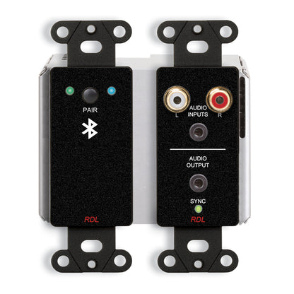 RDL DDB-BTN44 Dante Networked Wall-Mounted Audio Interface, Black