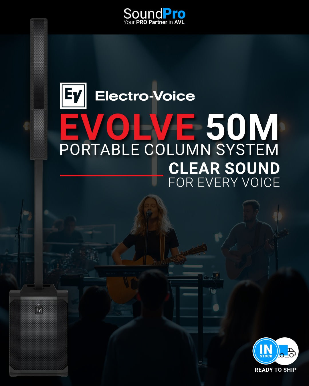 Electro-Voice Evolve 50M Portable Column System. Clear sound for every voice.