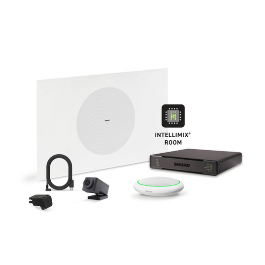Shure Microflex Ecosystem 310P + Huddly Cam AV Conference Bundle white