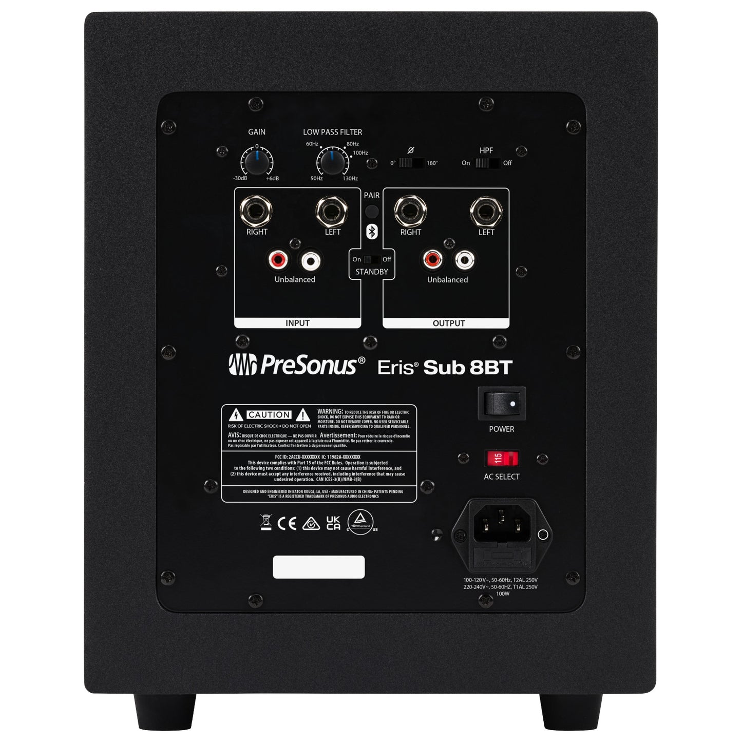 Presonus Eris Sub 8BT Compact 8-Inch Powered Studio Subwoofer back