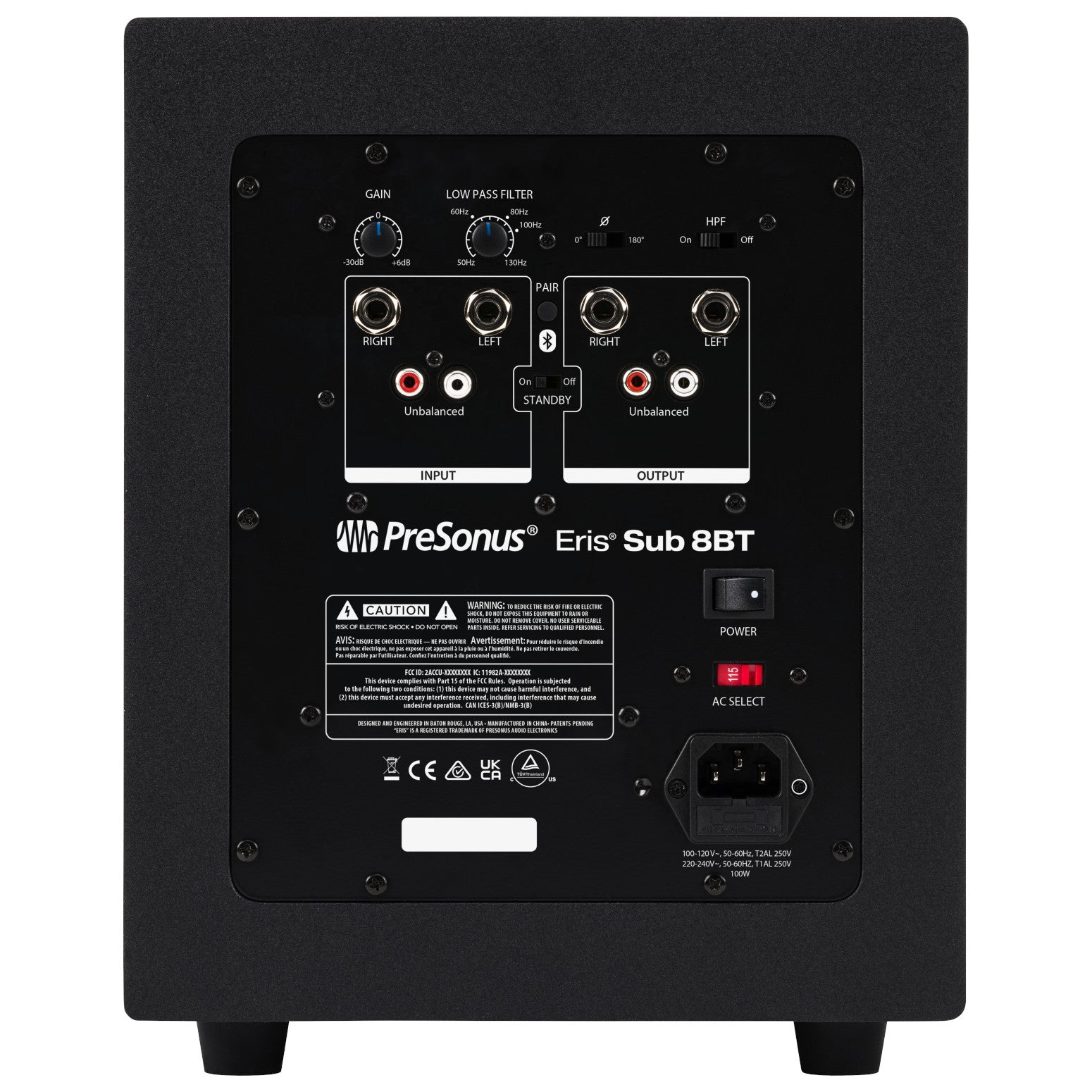 Presonus Eris Sub 8BT Compact 8-Inch Powered Studio Subwoofer back