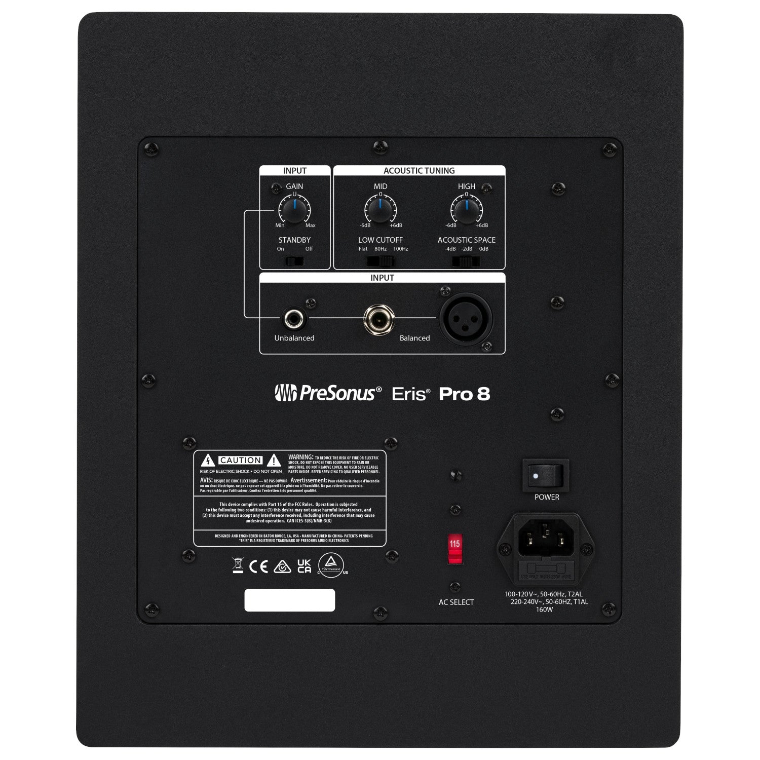 Presonus Eris Pro 8 8-Inch Powered Studio Monitors back