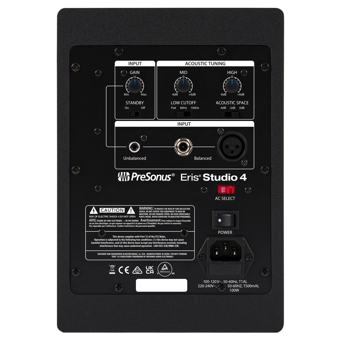 Presonus Eris Studio 4 4-Inch Powered Studio Monitor back