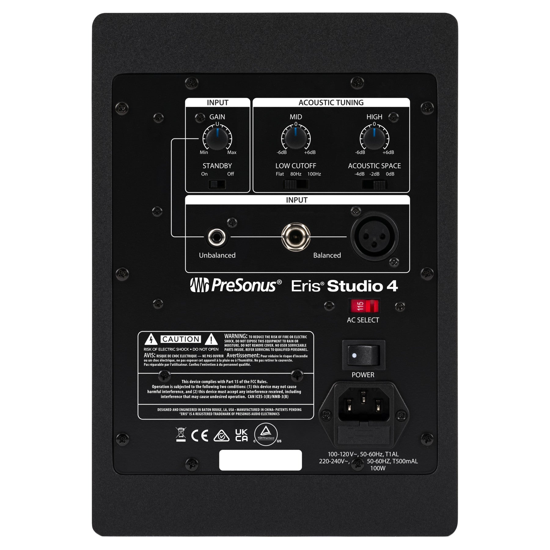 Presonus Eris Studio 4 4-Inch Powered Studio Monitor back