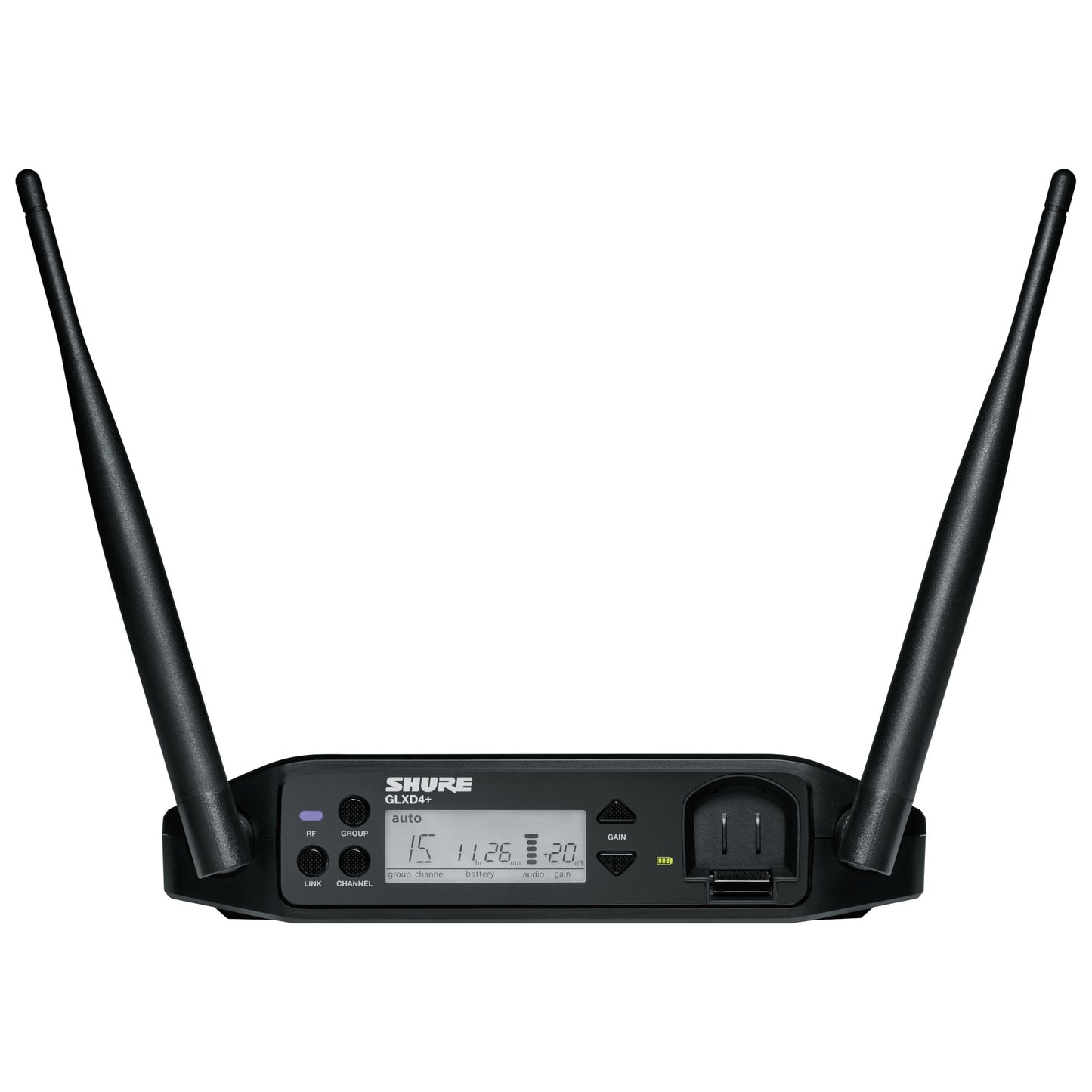 Shure GLXD4+ Dual Band Wireless Receiver front