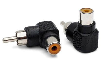 Hosa GRA-259 Right-angle Adapters, RCA (F) - Right Angle RCA (M) - Pack of 2