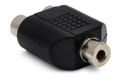Hosa GRF-341 Coupler, Dual RCA (Female) - 1/8" TRS (Female)