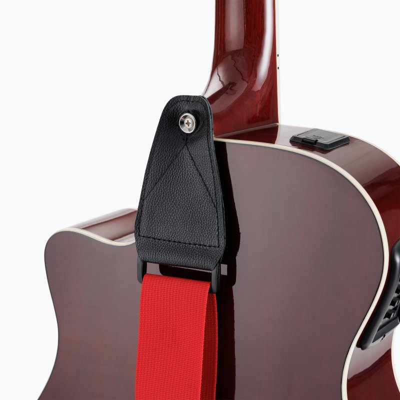 On-Stage TMP-GSA10RD Guitar Strap with Leather Ends