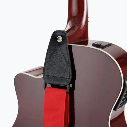On-Stage TMP-GSA10RD Guitar Strap with Leather Ends