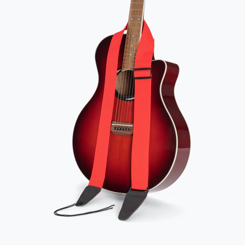 On-Stage TMP-GSA10RD Guitar Strap with Leather Ends