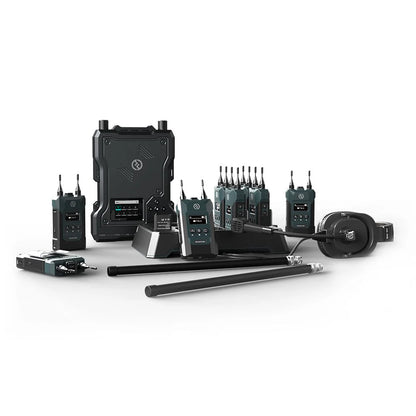 HOLLYLAND HL-Solidcom M1 Pro-8B Full-Duplex ENC Wireless Intercom System (8 Beltpacks and Single-Ear Headsets)