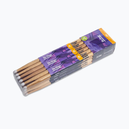 On-Stage TMP-HN2B Hickory Drum Sticks (2B, Nylon Tip, 12pr)