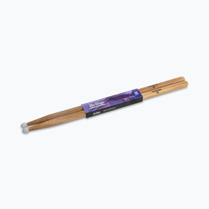 On-Stage TMP-HN5B Hickory Drum Sticks (5B, Nylon Tip, 12pr)