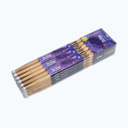 On-Stage TMP-HN5B Hickory Drum Sticks (5B, Nylon Tip, 12pr)