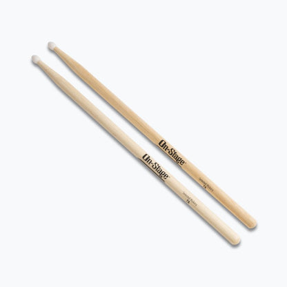 On-Stage TMP-HN7A Hickory Drum Sticks (7A, Nylon Tip, 12pr)