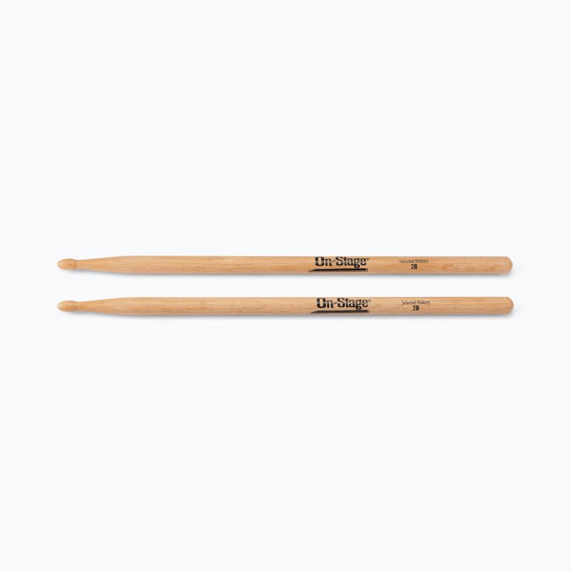 On-Stage TMP-HW2B Hickory Drum Sticks (2B, Wood Tip, 12pr)