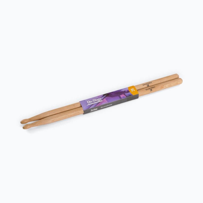 On-Stage TMP-HW2B Hickory Drum Sticks (2B, Wood Tip, 12pr)