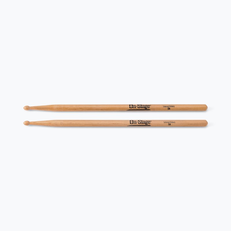 On-Stage TMP-HW5A Hickory Drum Sticks (5A, Wood Tip, 12pr)