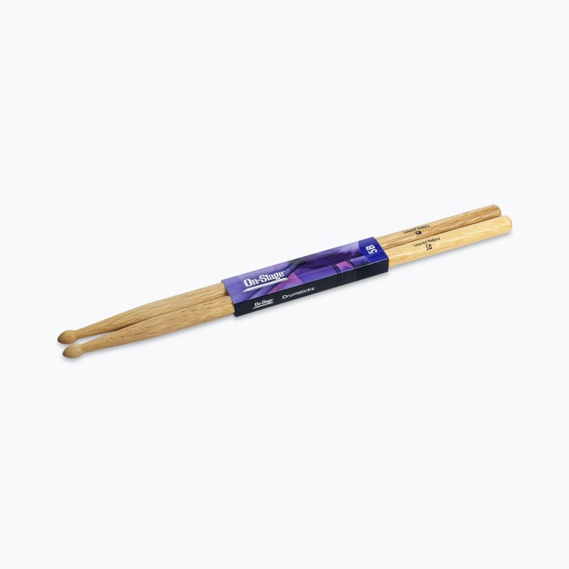 On-Stage TMP-HW5B Hickory Drum Sticks (5B, Wood Tip, 12pr)