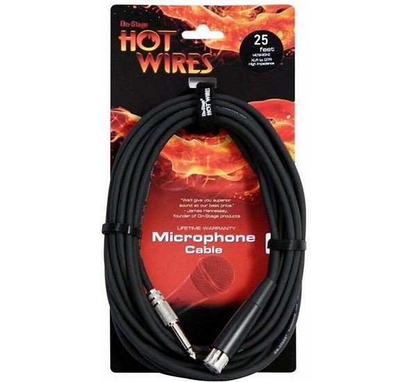 On-Stage TMP-MC12-25HZ Hi-Z Mic Cable (25', XLR-QTR)