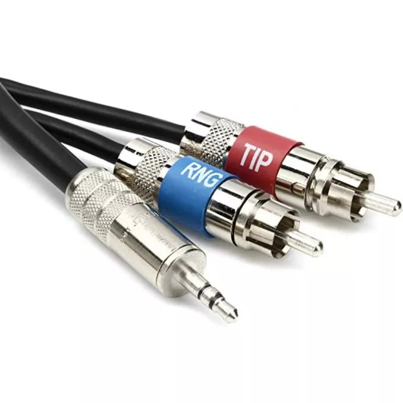 Rapco-Horizon IPMB2R-10 MINI 1/8 TRS TO 2 RCA MALE