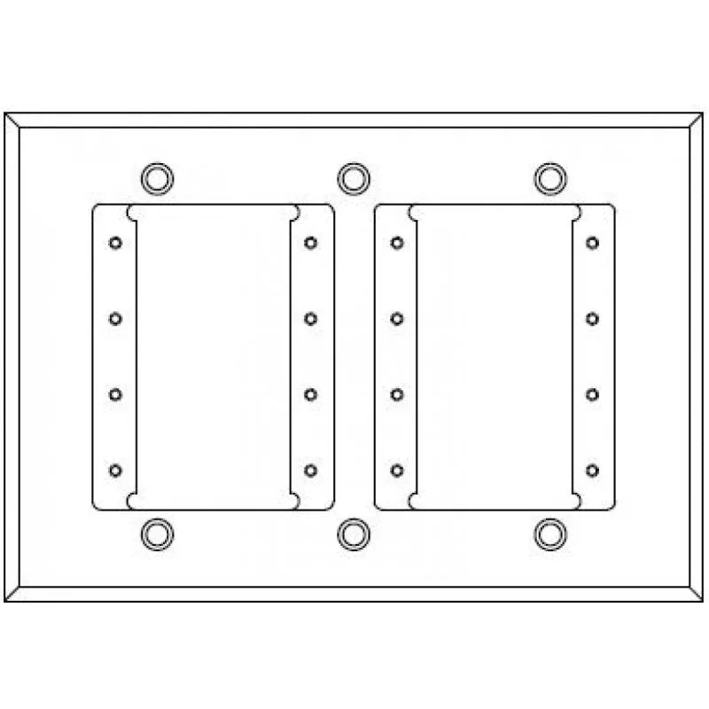 FSR IPS-WP1T-BLK black 3 Gang Wall Plate with 2
