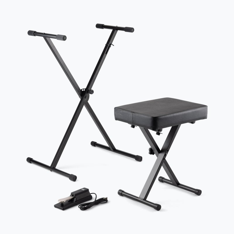 On-Stage TMP-KPK6550 Keyboard Stand and Bench Pack with Keyboard Sustain Pedal