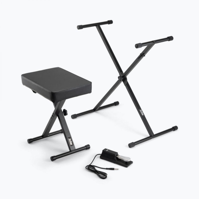 On-Stage TMP-KPK6550 Keyboard Stand and Bench Pack with Keyboard Sustain Pedal