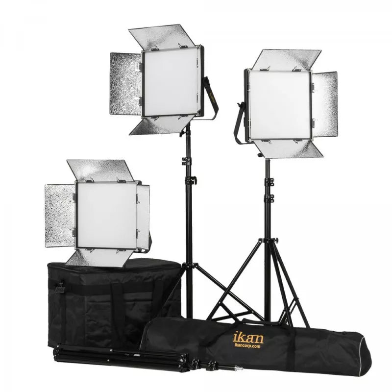 IKAN LB10-3PT-KIT Kit with 3 x Lyra Bi-Color 1 x 1 LED Soft Lights