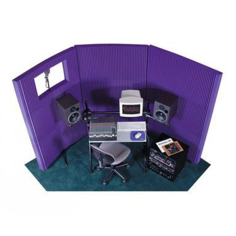AURACO MAX831PUR MAX-Wall Series Portable Acoustric Treatment w/Window (8 - 20"x48" panels, Purple)