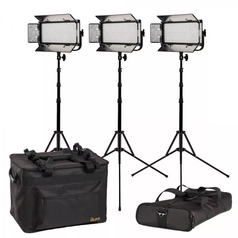IKAN MB8-3PT-KIT Kit with 3 x Mylo Bi-Color Half x 1 LED Lights