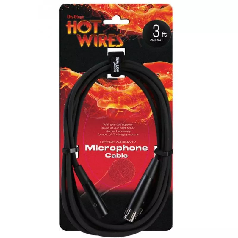 On-Stage TMP-MC12-3 Mic Cable (3', XLR-XLR)