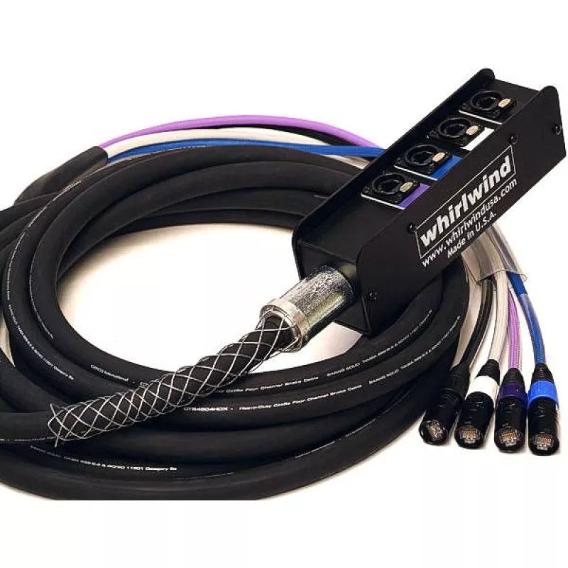 Whirlwind MD-0-4-C5E-100 Snake - Box to Fan, 4 CAT5e Et