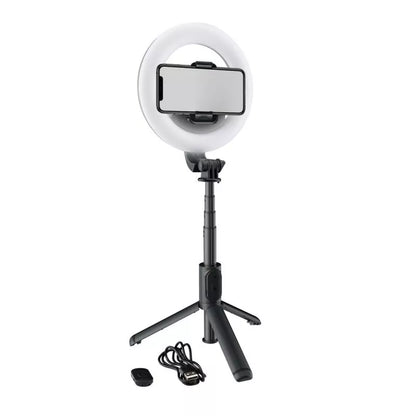 Mackie mRING-6 6" Battery-Powered Ring Light with Convertible Selfie Stick/Stand and Remote