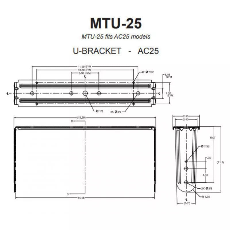 JBL MTU-25 U Bracket for AC25 Ultra Compact Two Way Loudspeak