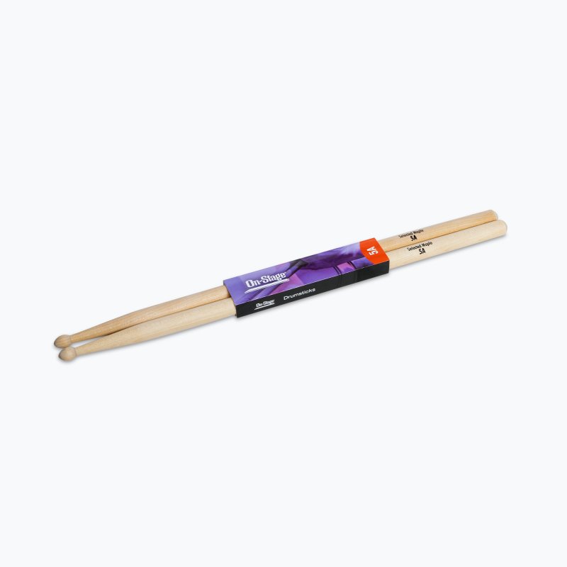 On-Stage TMP-MW5A Maple Drum Sticks (5A, Wood Tip, 12pr)
