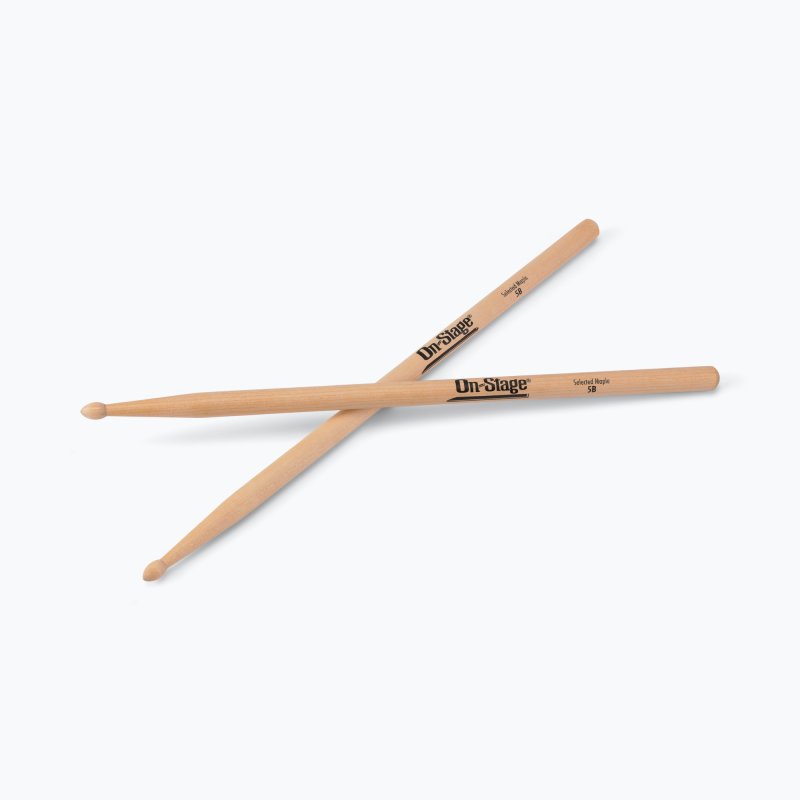 On-Stage TMP-MW5B Maple Drum Sticks (5B, Wood Tip, 12pr)