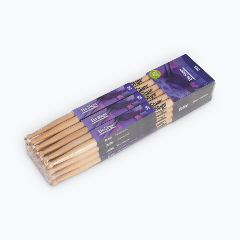On-Stage TMP-MW5B Maple Drum Sticks (5B, Wood Tip, 12pr)