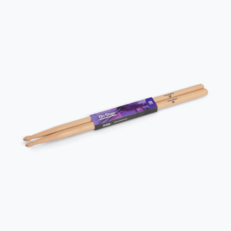 On-Stage TMP-MW5B Maple Drum Sticks (5B, Wood Tip, 12pr)
