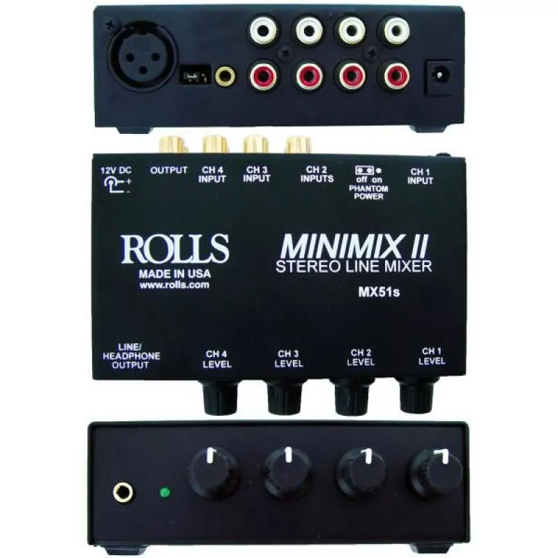 Rolls MX51s Mini Mix II 2 1/4" & 3 RCA Mix