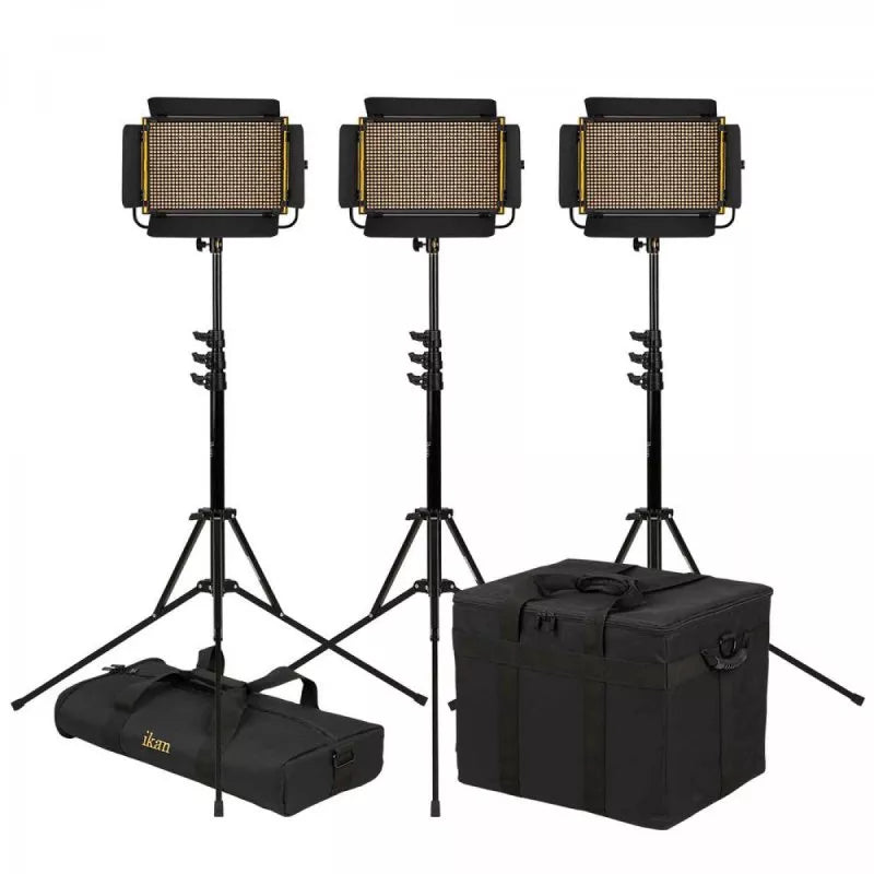 IKAN OYB5-3PT-KIT Onyx Half x 1 Bi-Color 3-Point LED Light Kit